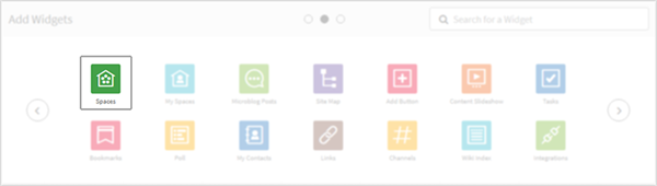 The Space widget in the widget carousel.
